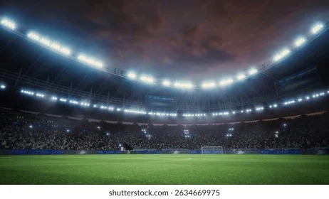 足球场全景俯瞰画面